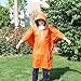 First Aid Raincoat Portable Survival Rainwear Thickened PE Waterproof Windproof with Reflective Trim for Hiking Outdoor Camping, Orange