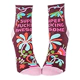 Blue Q Socks, Women's Ankle, Super F--king Awesome, Women's Shoe Size 5-10