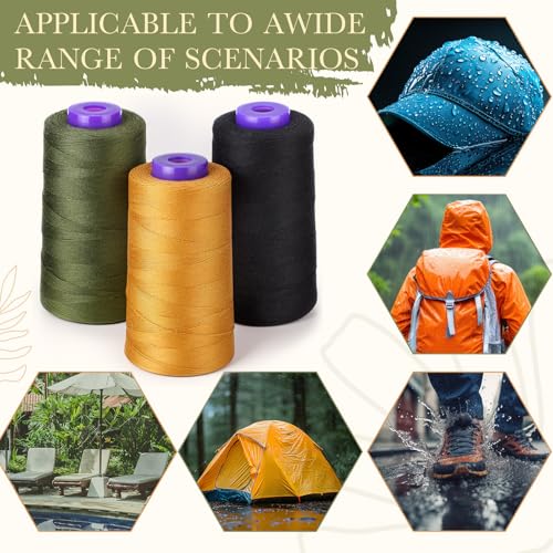 3 Pack Hilos para Coser Impermeables 1130 Yardas miniatura 5