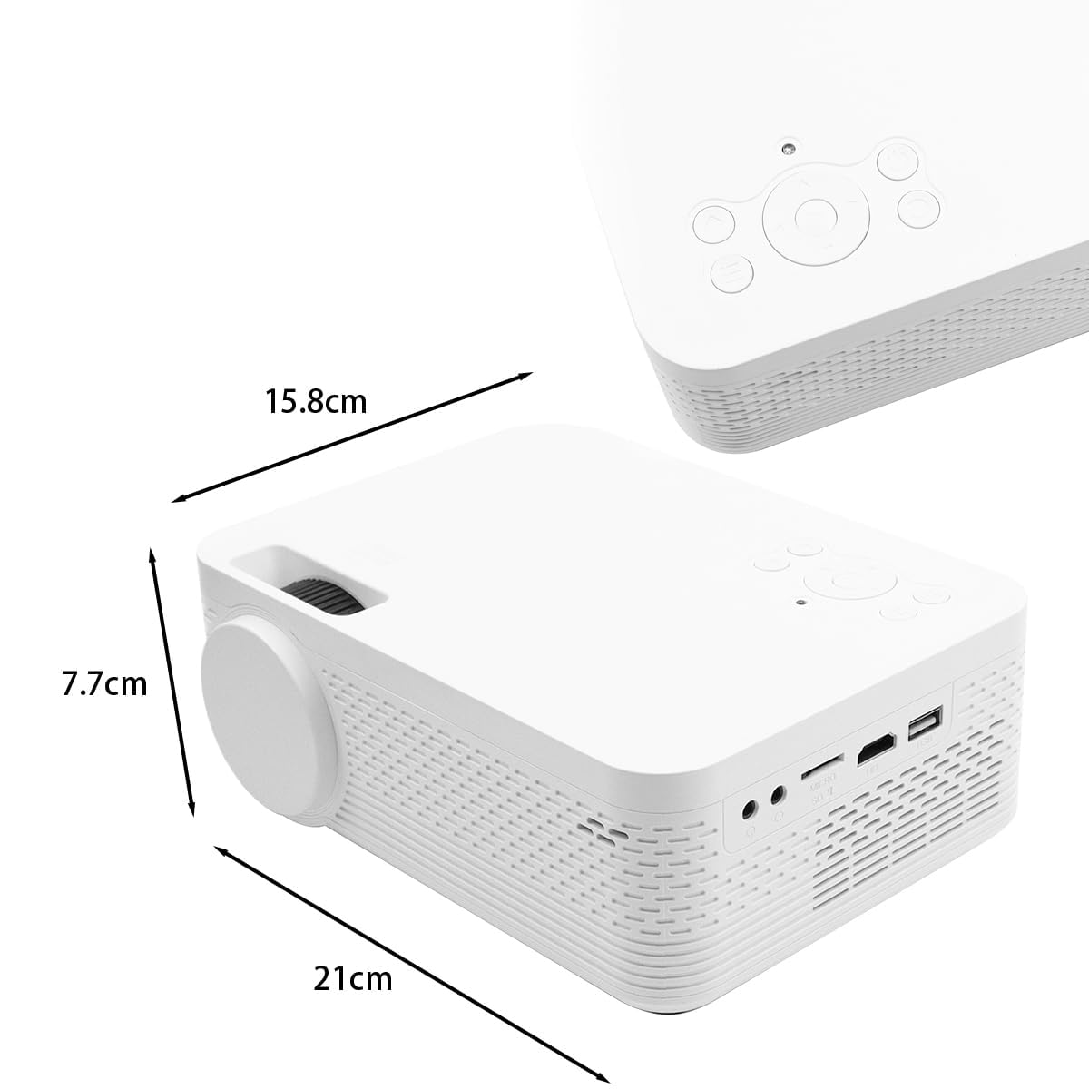 POFET Mini Proiettore Telefonico Portatile 1080P Supporto Full HD Proiettore Film Home Cinema Piccolo Proiettore Video Compatibile con HDMI, Smartphone, Tablet, PC, TV Stick