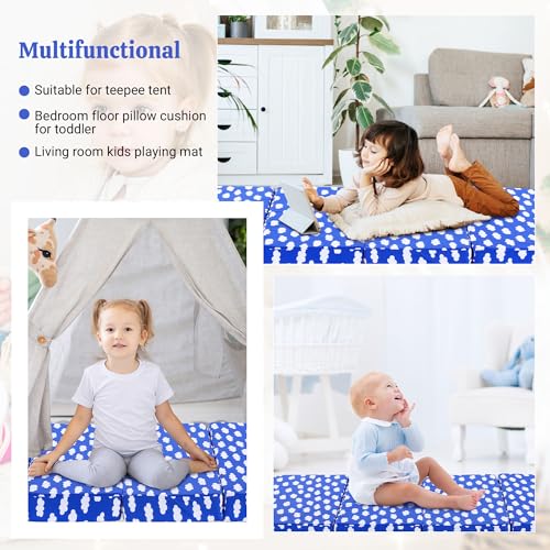 Image of HOMBYS Foam Cushion for Climbing Arch, Thick & Fluffy Rocker Pillow for Toddlers Arch Climbing, Floor Lounger Seats Pillow, Floor Cushion Toddler Nap Mat, Bed Floor Pillow for Kids, Navy Blue