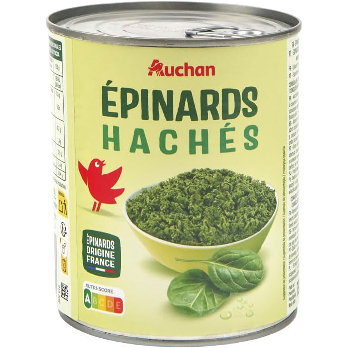 AUCHAN Epinards hachés 795 g