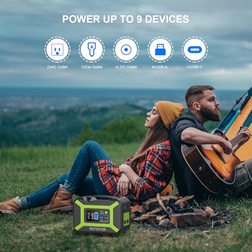 Portable Power Station 300W (Peak 600W), YKPOWER 296Wh Backup Lithium Battery Solar Generator with 110V AC Output, 60W USB-C PD Output, LED Light, Power Station for Outdoor Camping Travel RV CPAP Home - Image 6
