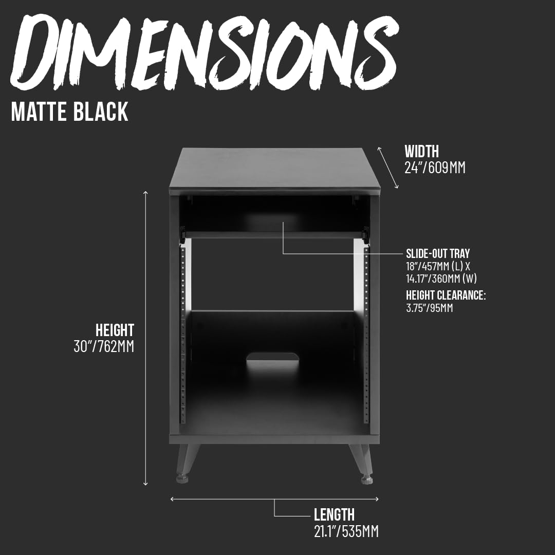 Gator Frameworks Elite Furniture Series 10U Studio-Rack-Tisch | Schwarz | (GFW-ELITEDESKRK-BLK)