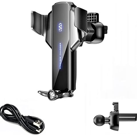 AYSHINY Wireless Car Charger - 15W Qi Fast Charging Car Phone Mount, Auto Clamping Motorised Phone Holder, Air Vent Phone Stand Compatible with 14/13/13 Pro/12 pro/12/11/X/8 Samsung Galaxy S22/S21/S20 Cover
