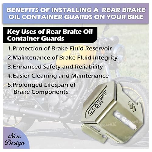 Image of MIKANIX Premium Classic 350 Be Reborn Next Gen Brake Oil Container Guard Compatible With /For Royal Enfield (Silver)