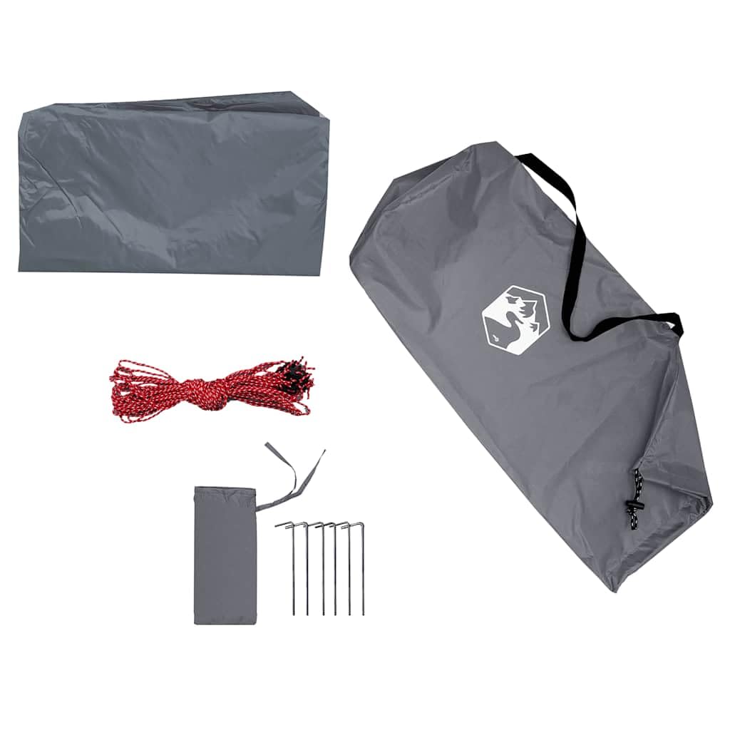 Tarp Grau und Orange 400x, wasserdichtes 210D Oxford-Gewebe mit PU-Beschichtung, Winddicht, leicht und multifunktional, ideal für Camping, Trekking, Outdoor, Schutz und Übernachtung