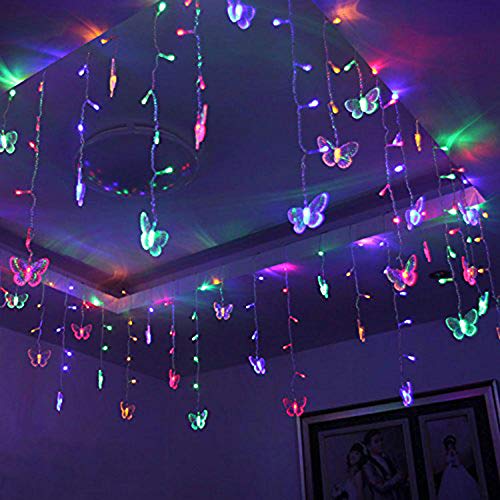 Lainin 13Ft 96 Led Usb Powered Curtain Lights 16 Butterflies Twinkle Lights 8 Modes Fairy String Lights For Party Indoor Outdoor Room Garden Wall Wedding Christmas Xmas Decorations (Multi Color) #TOP6
