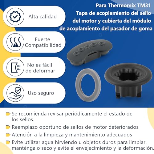 TGHongKy Junta para Módulo para Thermomix Tm31 Tapa del Módulo de Conexiones para Tm31 Goma de Contacto para Thermomix Tm31 Embrague Motor Replacement Accesorios de Sellado XX - imagen 4