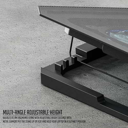 Lapster Chillpro Ultra Laptop Cooling Pad with Dual Cooling Fans, Multi-Level Height Adjustable, Mobile Holder, USB Powered, Metal Mesh Grill, for... - Image 3