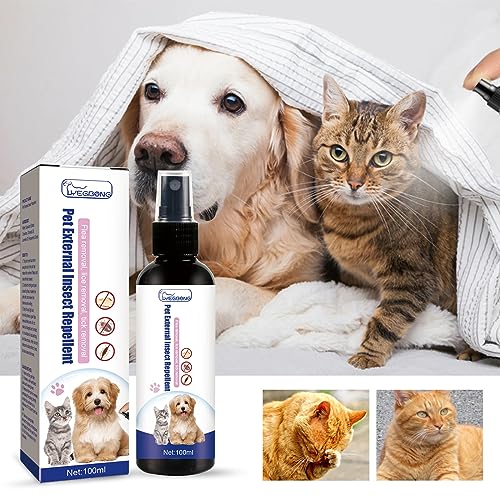 Hautpflegespray Milben Hund Grasmilben bekämpfen Juckreiz Milbenspray Regeneriert die Haut bei Reizungen & Entzündungen, Bei Juckreiz durch Milben Hund, Milben Katze, 100ml