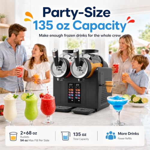 Image of SYINTAO Dual Tank Slushie Machine for home,135oz Soft Serve Ice Cream Maker