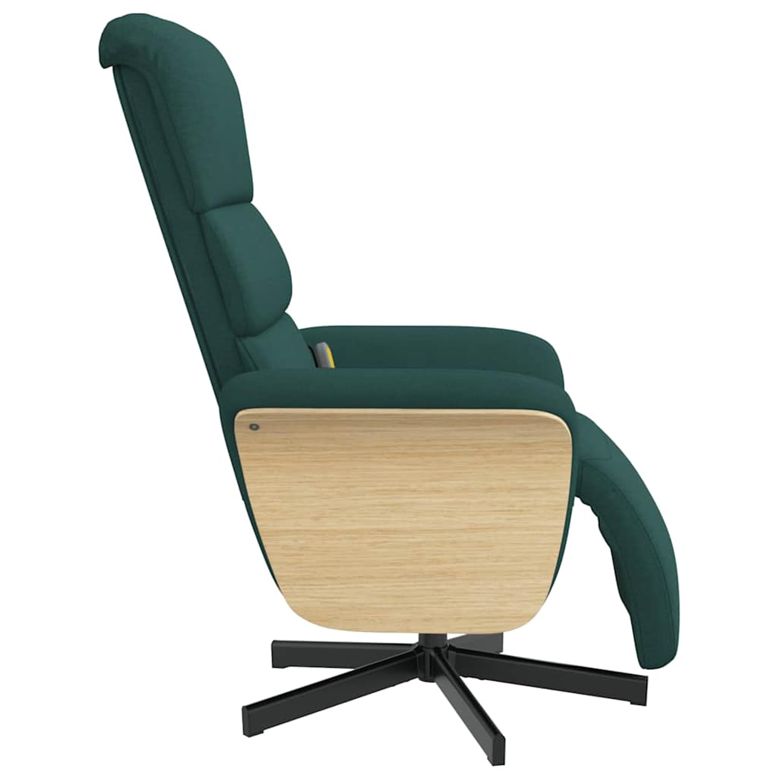 Fotel do masażu z funkcją leżenia i masażem wibracyjnym, 100% tkanina poliestrowa, ciemnozielony, 79,5 x 129,5 x 95,5 cm (pozycja leżąca), ergonomiczny