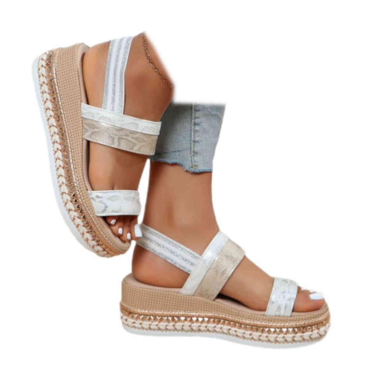 SACFOF Alpargatas de plataforma para mujer, informales, con correa al tobillo, sandalias de cuña cómodas, elegantes, con hebilla y puntera abierta, zapatos de verano
