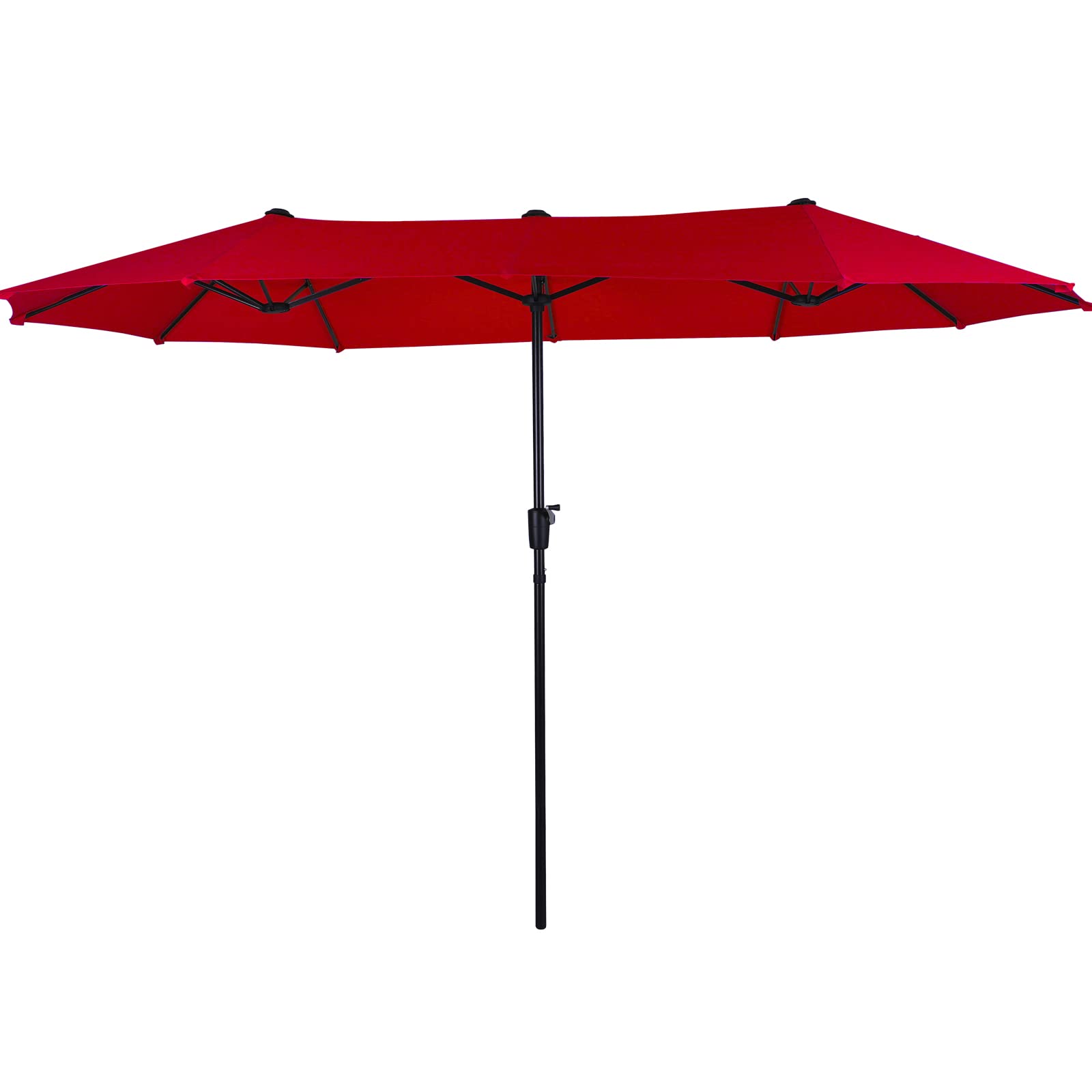 PHIVILLA Garden Parasol 380 cm×200 mm Garden Umbrella Parasol for 6-8 Person Revolve Handle UV 50+ Parasols(Ruby)