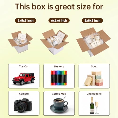 Image of Assorted Shipping Boxes 8X8X8 & 6X6X6 & 5X5X5 Pack of 30, Small shipping box White, 10 PCS Each Corrugated Cardboard Box for Packaging Small Business, Mailing