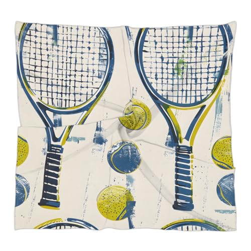 KOBLEN Tennis Silk Scarf 23.6x23.6 Inch Square Neck Scarf for Women Breathable Lightweight Neckerchief Silk Head Scarf Hair Wrap