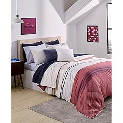 Edredon Lacoste Lacoste Smash Juego de edredón, algodón, Rojo, Full/Queen