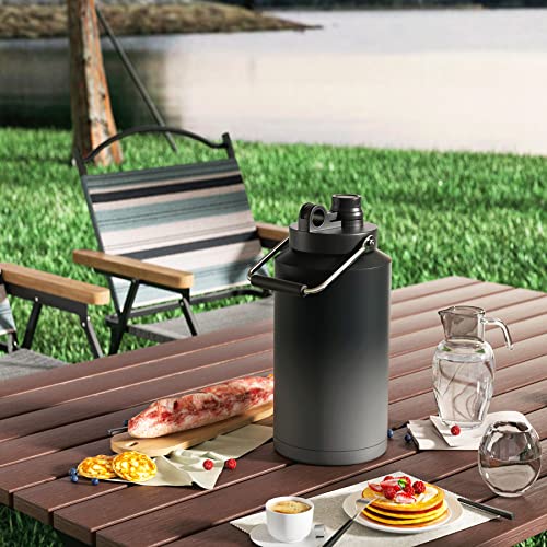Kerilyn Jarra Aislada de Un Galón con Asa, 128oz Acero Inoxidable, Botella Grande de Agua al Vacío para Bebidas Frías y Calientes, Boca Ancha, Antisudor, Ideal para Viajes y Camping, Degradado Gris miniatura 5