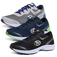 Kit 3 Pares Tênis Masculino Esportivo Academia Treino Musculação Caminhada Combo (Preto+Verde+Cinza, BR, Adulto, Numérico, 42)