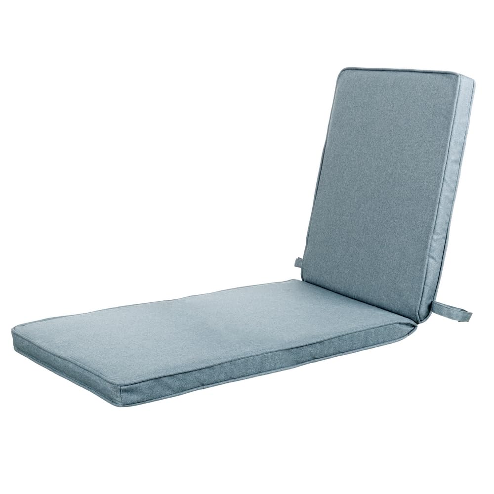 LOLAhome Cojín de Exterior para Tumbona de Tejido antilluvia Azul de 190x55 cm
