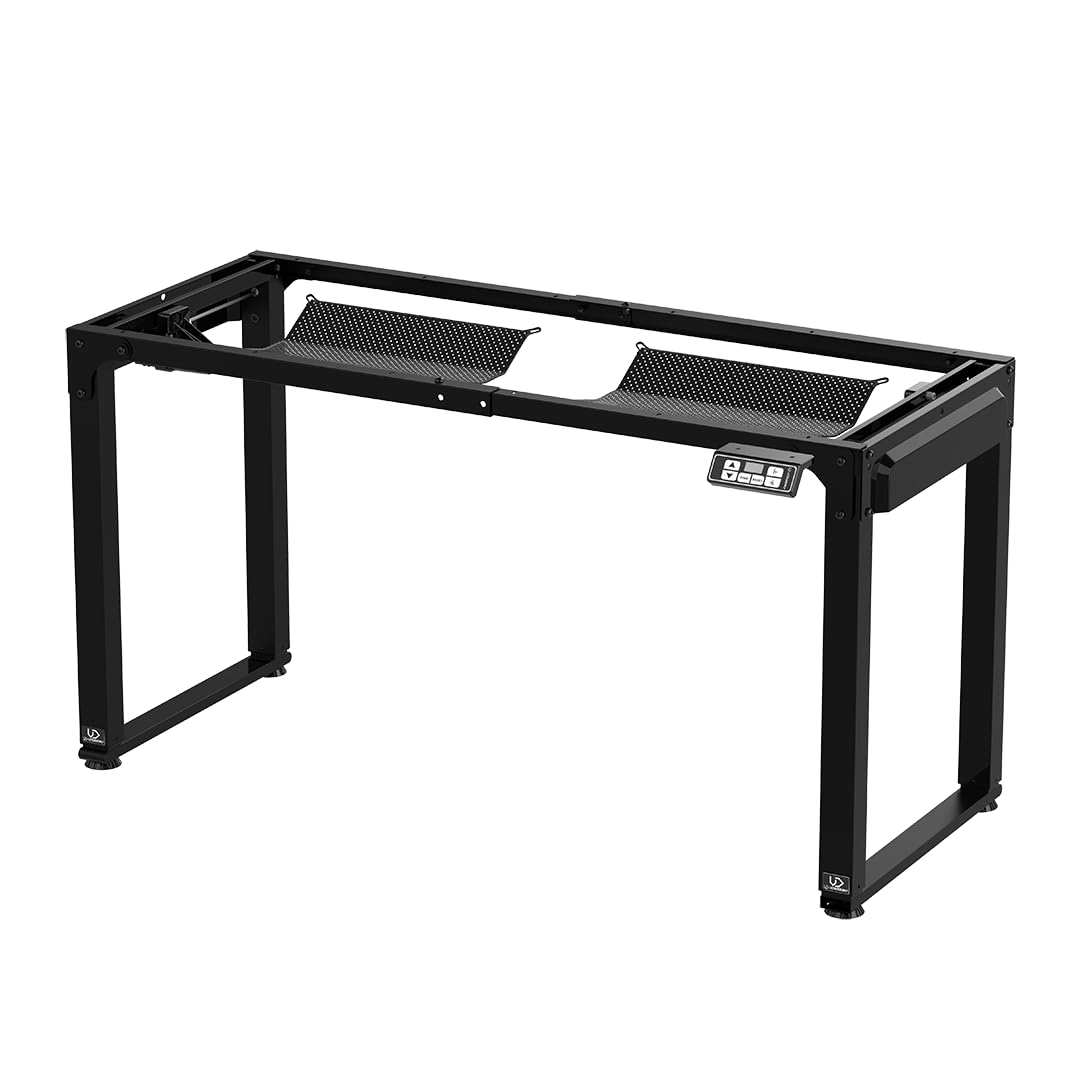 ULTRADESK Uplift V2 Frame Schreibtischgestell Elektrisch für Computer oder Stehtisch, Tischplatte 140 bis 180 cm, Höhenverstellbar 72 bis 116 cm, aus Metall, für Gaming Gamer, Schwarz