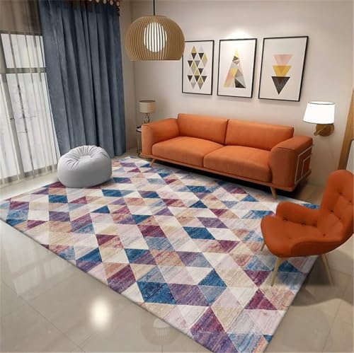 Tapis géométrique résistant à l'usure et antidérapant salon - 2