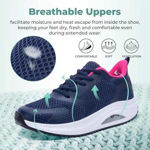 Image of Autper Plantar Fasciitis Shoes Women Walking Arch Support Tennis Casual Athletic Nurse Orthotic Sneakers for Foot Pain Relief