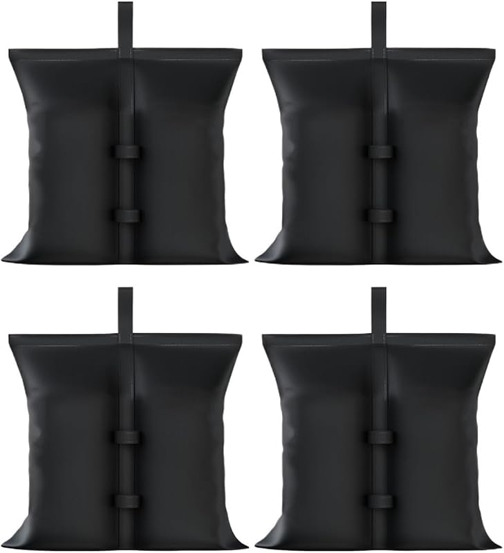 Pergolas de Jardin Gazebo emergente, Puesto de Mercado Comercial, Tienda campaña al Aire Libre for Playa, Refugio for casa con protección Solar y Sacos Arena(Black 4pcs)