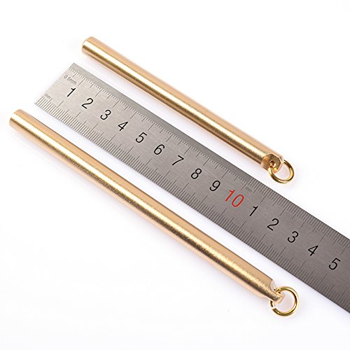 Ekloen Solid Brass Pen Sign Pen, Portable Edc Pocket Pen Ballpoint Pen With Ring #TOP2
