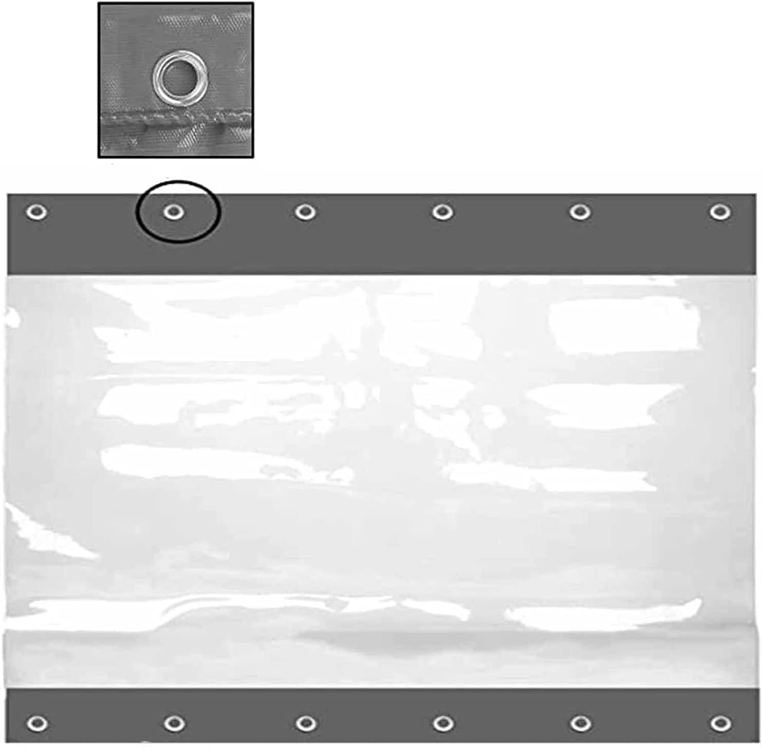 Vinyl Sheeting Sun Protection Outdoor Clear Tarp Easy to Fold Tarpaulin Waterproof, for Gazebo, Balcony, Greenhouse Insulation(1x2m/3.3x6.6ft)