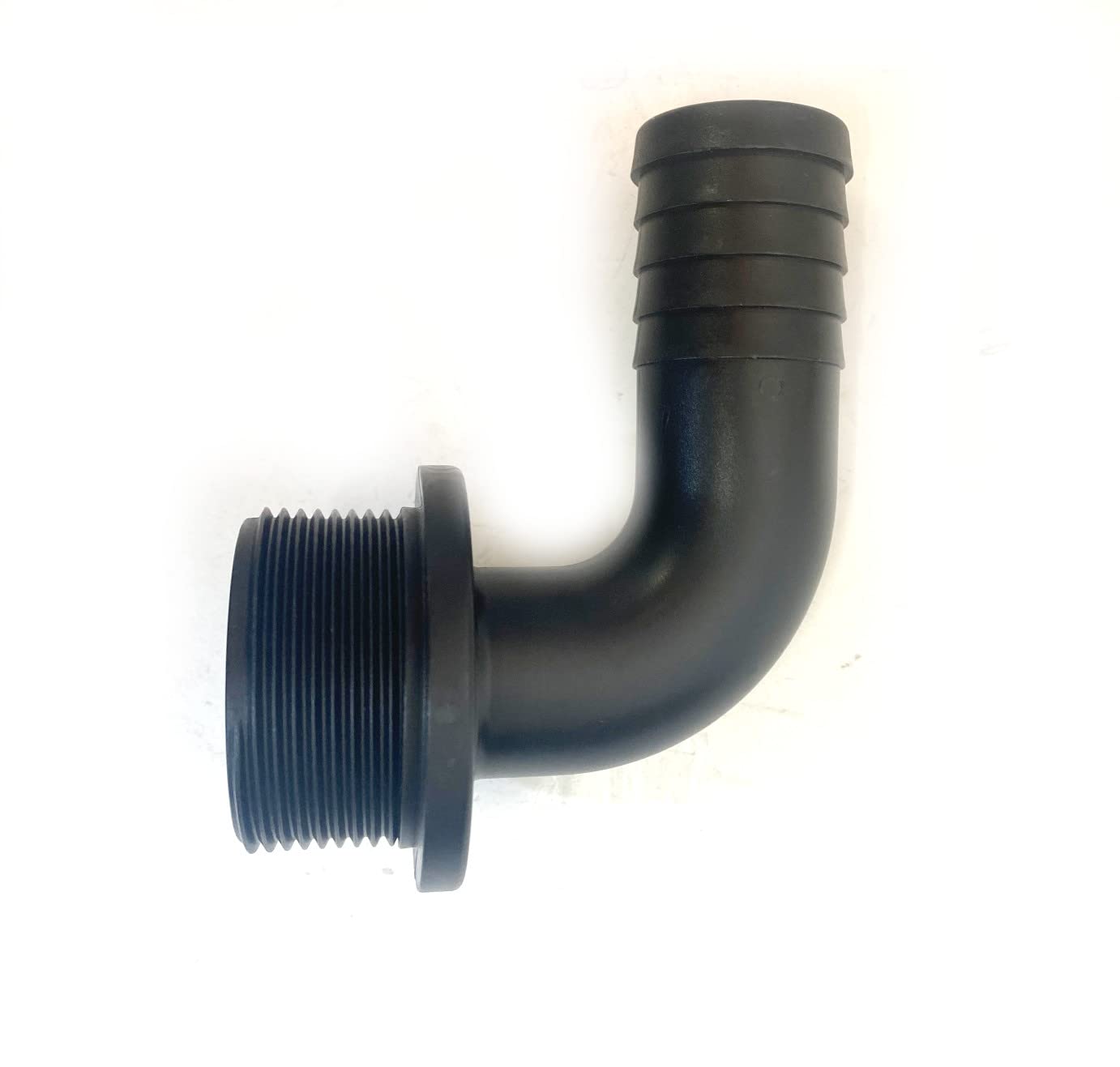 Quality Large Flang Water Butt Male PP Hose Adaptor Elbow with Seal and Back Nut (1 1/2" x 32mm)