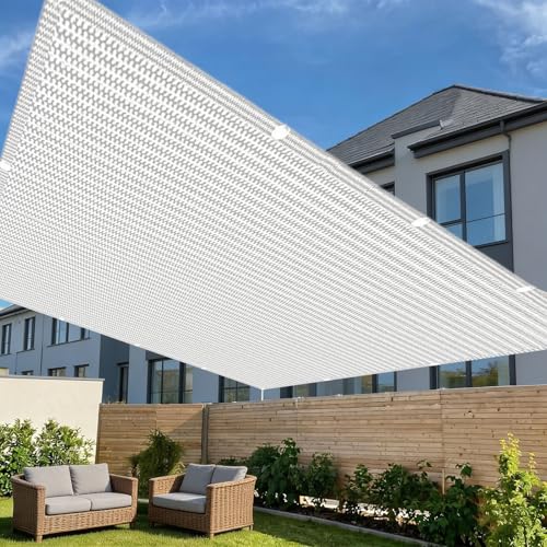 Voile d'ombrage 320 x 550 cm blanc haut de gamme avec œillets