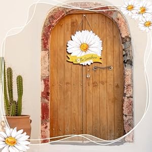 Yookeer hello summer door sign summer wreaths for front door hanger rustic wooden daisy wall decor flower flip flops welcome hanging sign for home office indoor outdoor decorationdaisy  urban country home decor