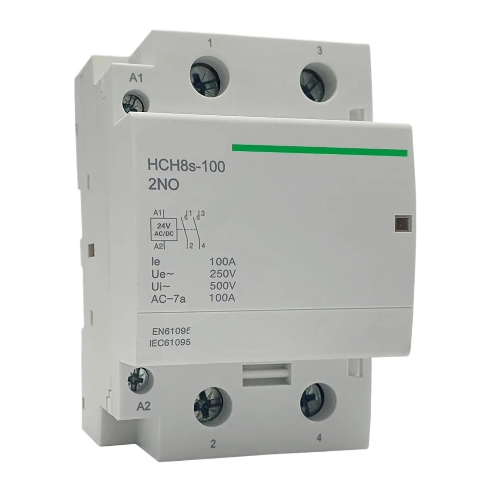 PIHWGUVD HCH8-100 DC Contactor 2P 2NO 1NO1NC DC24V Automatic Householdr Din Rail Type(100a 2no Dc24v)