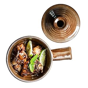 TENGJU Keramik-Salatschüsseln mit Griffen und Deckel