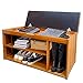 Banco zapatero con cojín, 100 x 42 x 29,4 cm, con cajones, acolchado, espacio de almacenamiento bajo el asiento, zapatero, cojín plegable