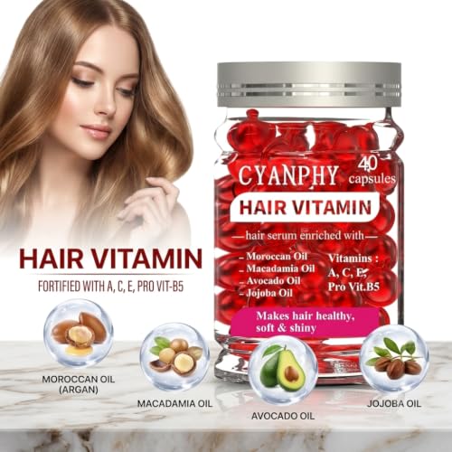 CYANPHY Hair Essential Oil for Women & Men - Hair Serum Enriched with Moroccan Oil, Jojoba, Avocado Oil Hair Capsule for All Hair Type Repair Frizzy & Dry Curly Hair with VA, VE, Pro B5 Hair Product — view 2