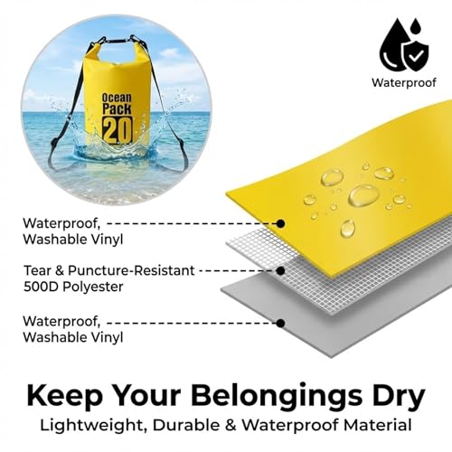 Image of Floating Waterproof Dry Bag for Kayaking Boating Paddle Boarding