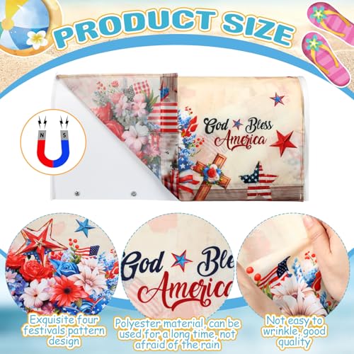 Image of Dispowreath 4 Pcs Mailbox Covers Magnetic Standard Size 18 x 21 Inch Patriotic Christmas Summer Sunflower Magnetic Mailbox Covers Wraps for Holiday Garden Yard Home