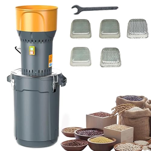 MAIMAILE Molino De Granos Eléctrico De 60 L, 19 000 RPM, para Trigo Agrícola, con Cuchilla Afilada De Acero Inoxidable Y 5 Tamices, 300 Kg/h, 1300 W, para Hierbas, Especias