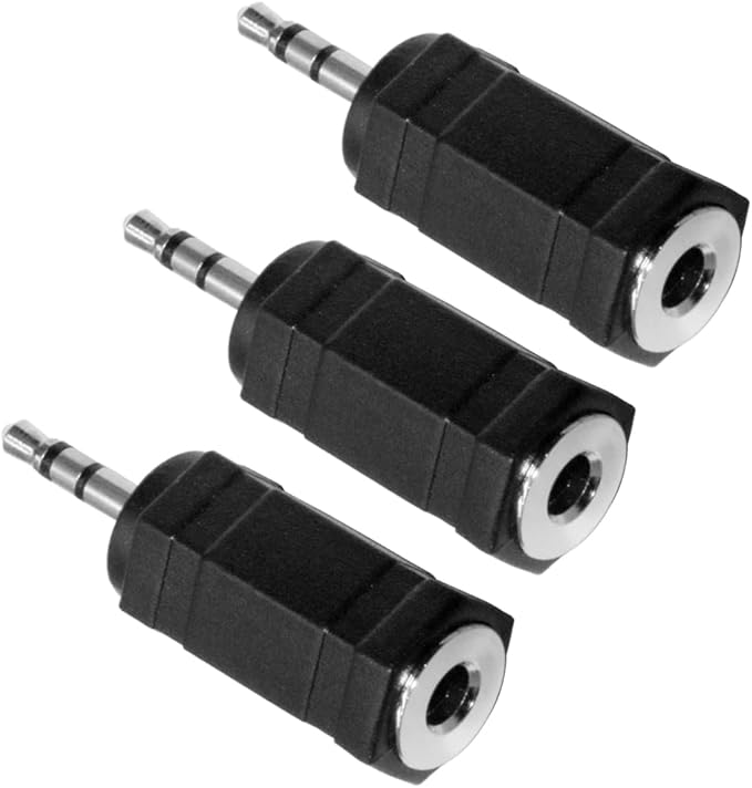 Adaptador de Audio 2.5mm a 3.5mm, Hembra a Macho, 3 Unidades, Negro miniatura 4