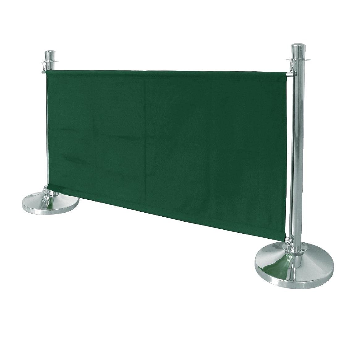 Bolero Grünes Canvas-Banner, Größe: 700(H) x 1430(B) x 20(T) mm, 100% Polyester, BS5852 flammhemmender Stoff, Befestigungszubehör inklusive, Pfosten separat erhältlich, CG222