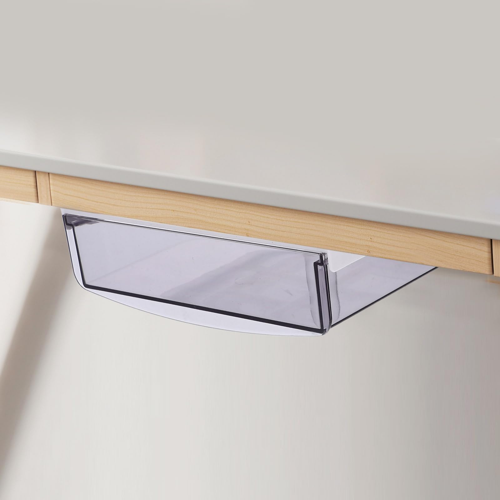 Contenitori portaoggetti in plastica, cassetto organizer da scrivania, vassoio autoadesivo estraibile for, scatola nascosta nera, organizzazione cancelleria e spazio di lavoro