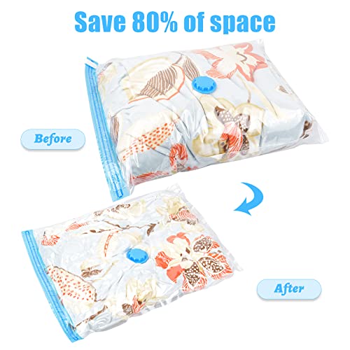Vakuumierbeutel 5 Stück Vakuumbeutel Kleidung Vakuum Aufbewahrungsbeutel Wiederverwendbar Vakuum Beutel Reise Vakuum Kleiderbeutel für Kleidung, Decken, Handtücher,Rollen per Hand(40x50cm - Small)