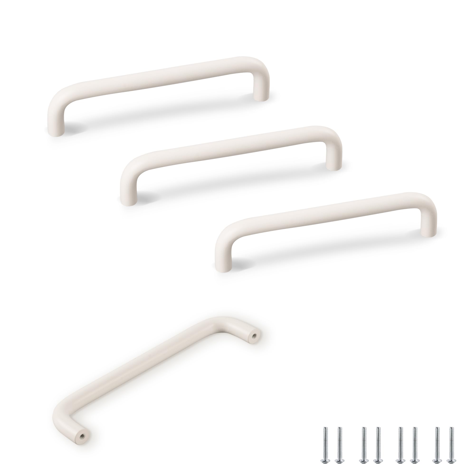 SPDYCESS 4 Pieces Kitchen Cupboard Handles White, Pull Handles for Kitchen Cabinet Wardrobe Shower Door Drawer Furniture