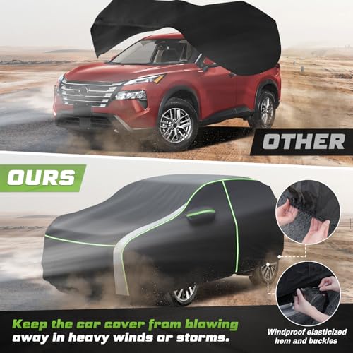Image of Mixsuper Liner Car Cover for Nissan Rogue 2008-2026, 7 Layers Waterproof All Weather Car Covers for Rogue, Windproof Snowproof Rain Sun UV Dust Snow Protection Full Outdoor Exterior Car Covers