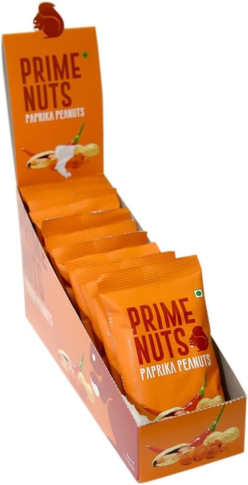 Paprika Peanuts | 12 x 25 gm | Rich in Vitamin E & Magnesium | High in Protein & Antioxidants | Dietary Fibre | Healthy Immune System | Healthy Ready-to-Eat Snacks