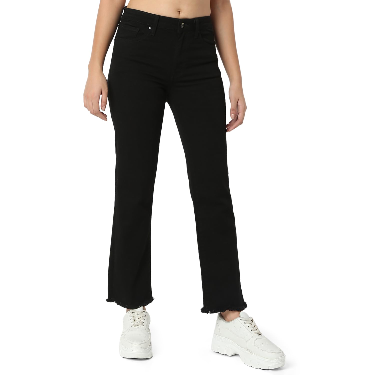 spykar Women Black Slim Straight Fit Mid Rise Casual Jeans-picture-11