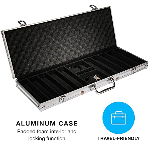 500 Count Ace Casino Poker Set - 14 Gram Clay Composite Chips With Aluminum Case, Playing Cards, & Dealer Button For Texas Hold’em, Blackjack, & Casino Games By Brybelly #TOP12